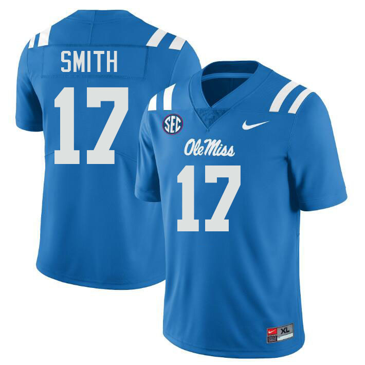 Ole Miss Rebels #17 Maealiuaki Smith College Football Jerseys Stitched-Power Blue